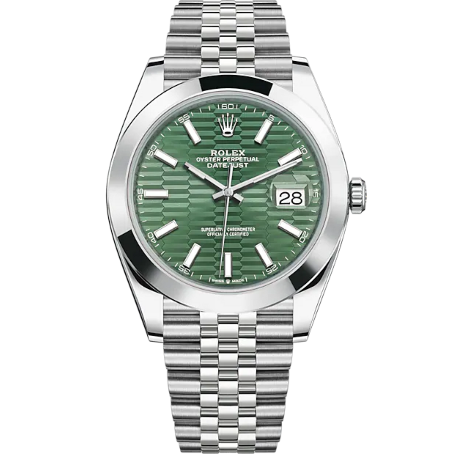 Datejust 41 41mm Jubilee Bracelet Oystersteel with Mint Green Fluted-Motif Dial Oystersteel Bezel