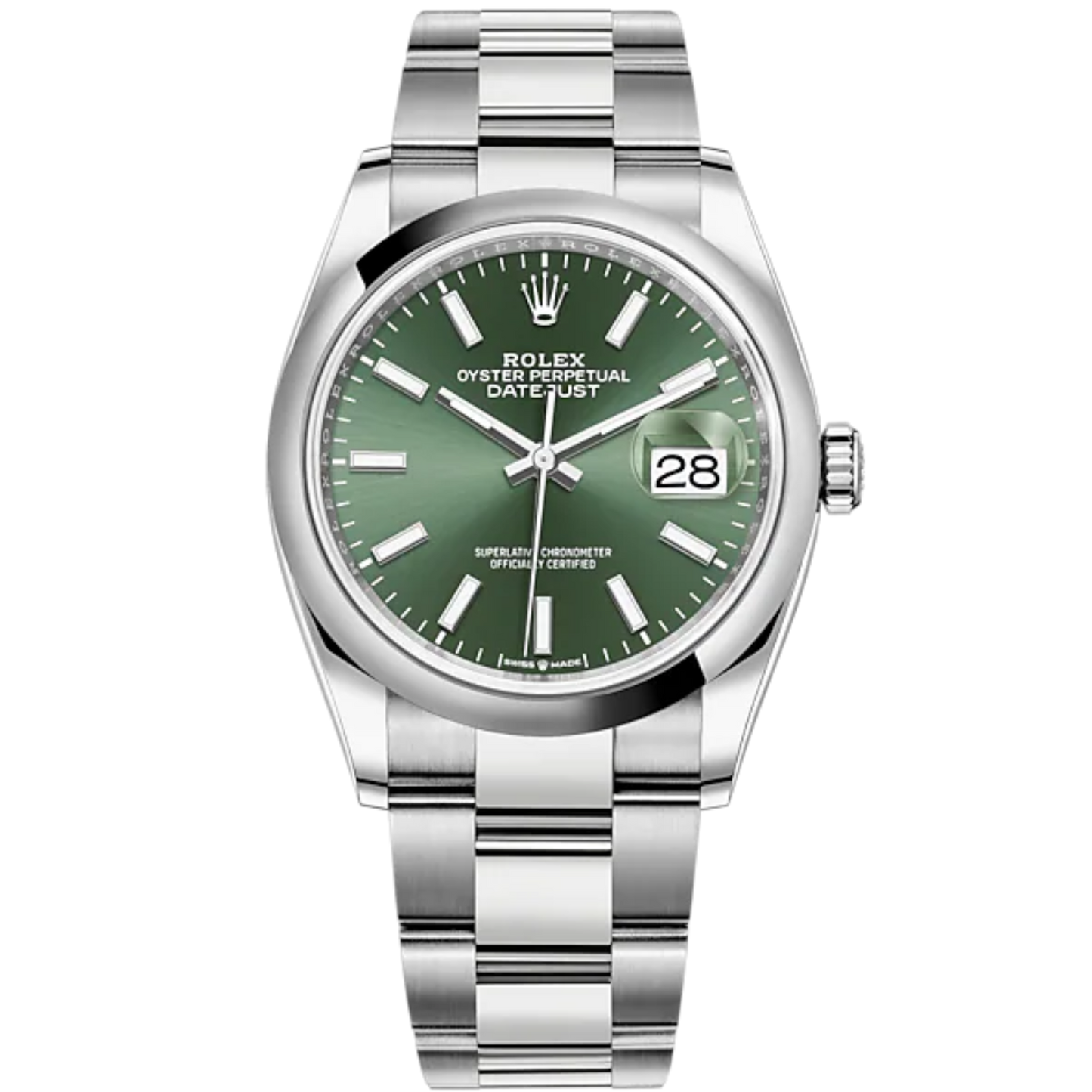 Datejust 36 36mm Oystersteel Oyster Bracelet Mint Green Dial Domed Bezel