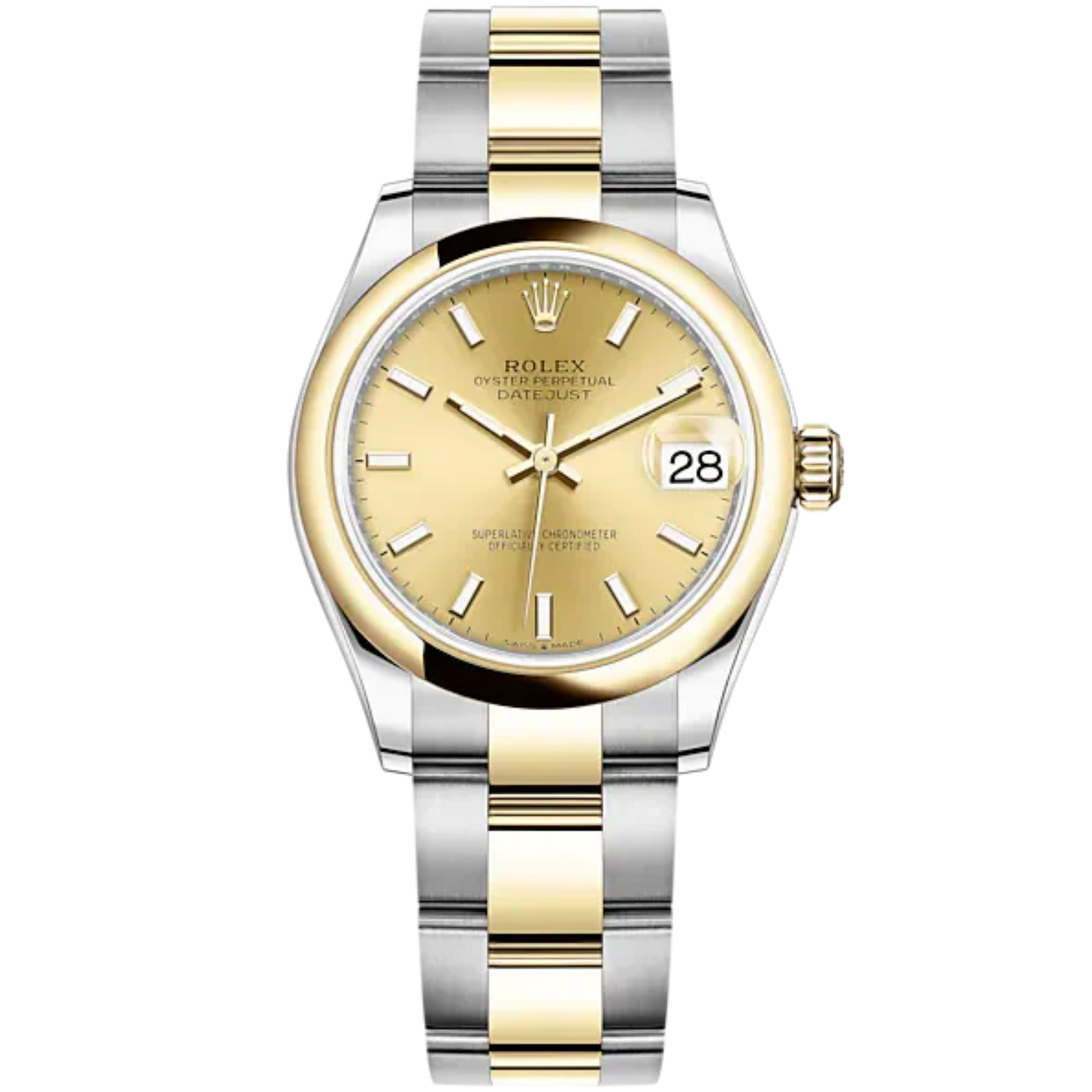 Datejust 31 31mm Oyster Bracelet Oystersteel and Yellow Gold with Champagne Colour Diamond-Set Dial with Yellow Gold Bezel