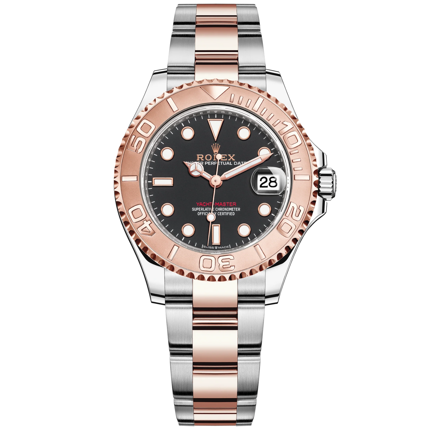 Yacht-Master 37 37mm Oyster Bracelet Oystersteel and Everose Gold with Intense Black Dial Bidirectional Rotatable Bezel