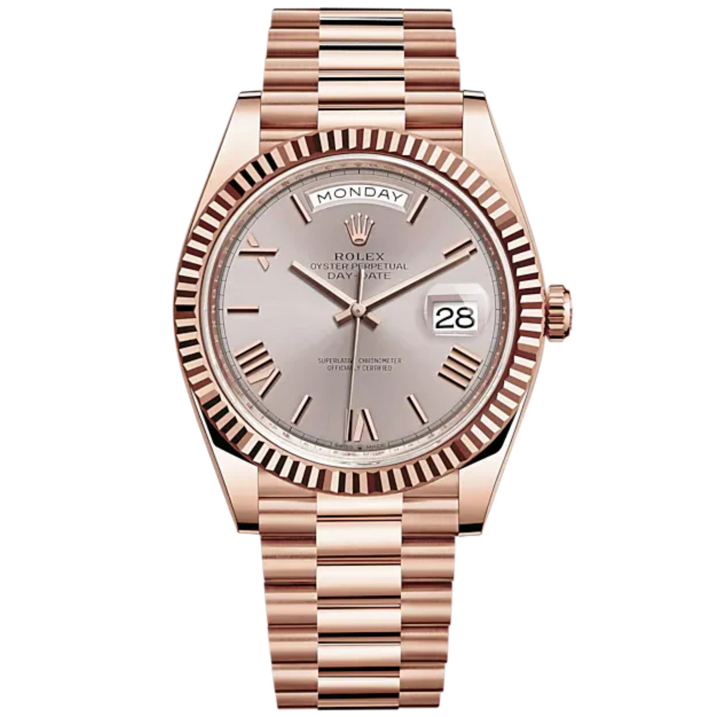 Rolex Day Date Ref. 228235 Rose Gold Sundust Roman Dial