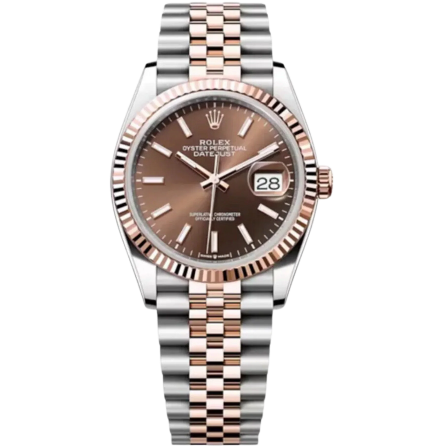 Rolex Datejust Ref. 126231 36MM Two Tone Chocolate Dial on Jubilee Fluted Bezel