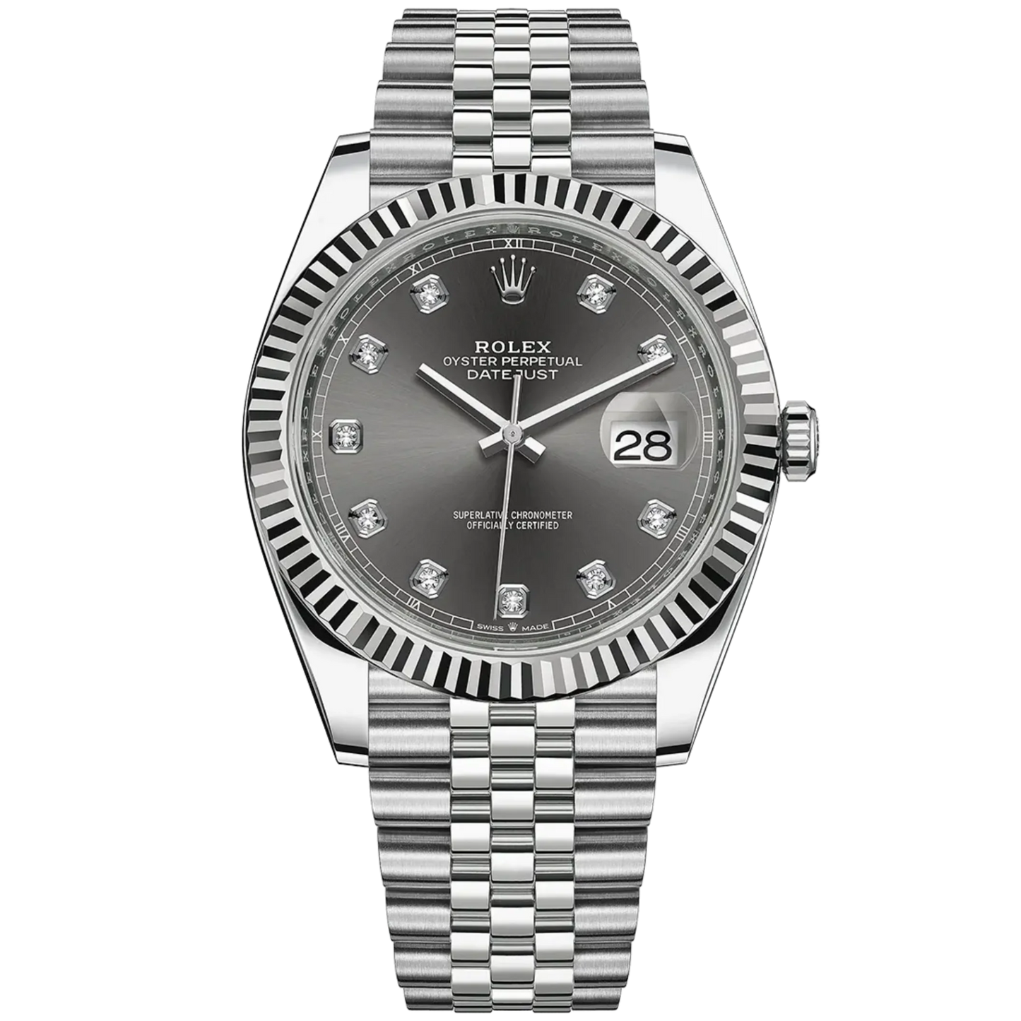Rolex Datejust Ref. 126334 41mm Stainless Steel Rhodium Diamond DialStainless Steel in Jubilee
