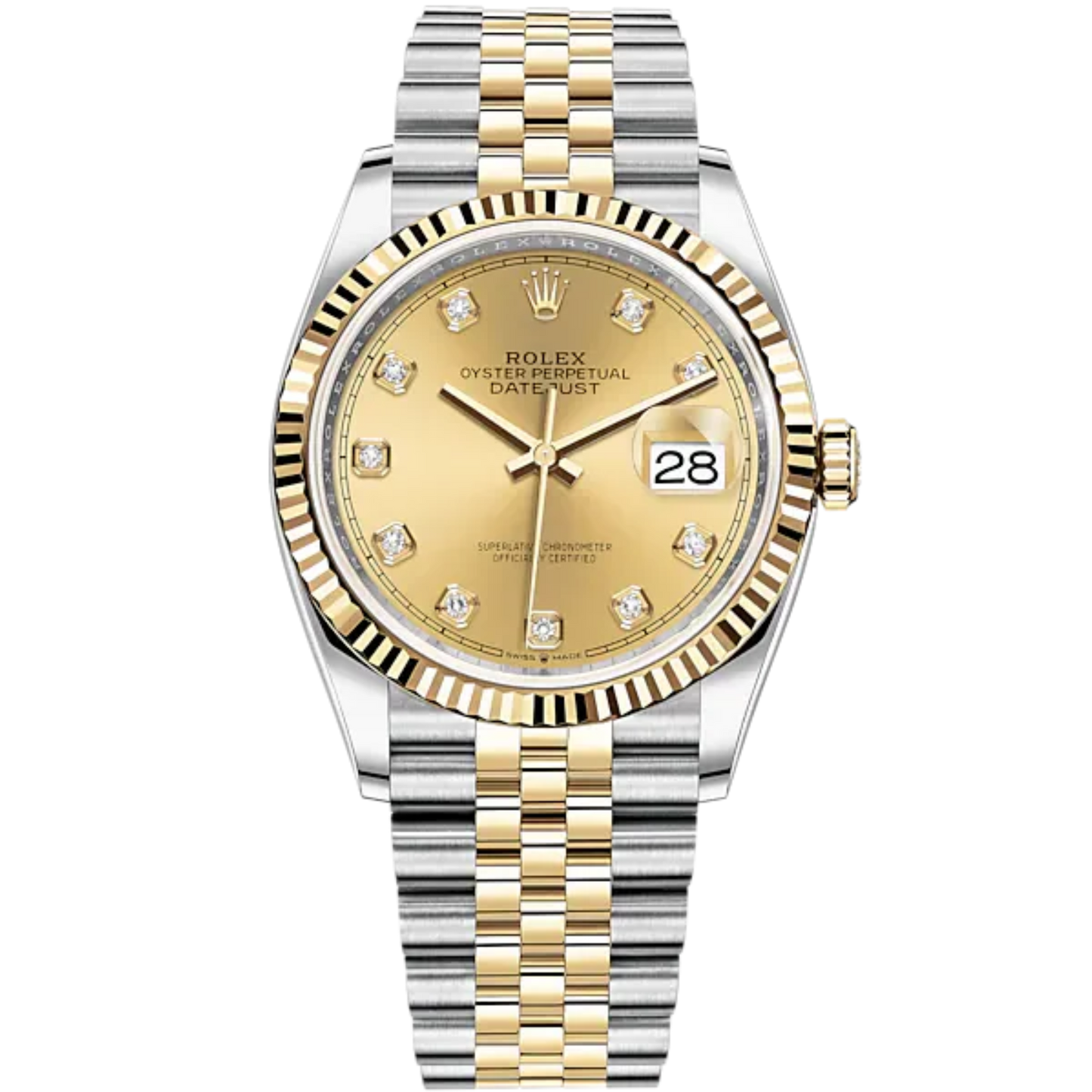 Rolex Ref. 126233G SS/YG Datejust Champagne Dial with Diamond Markers