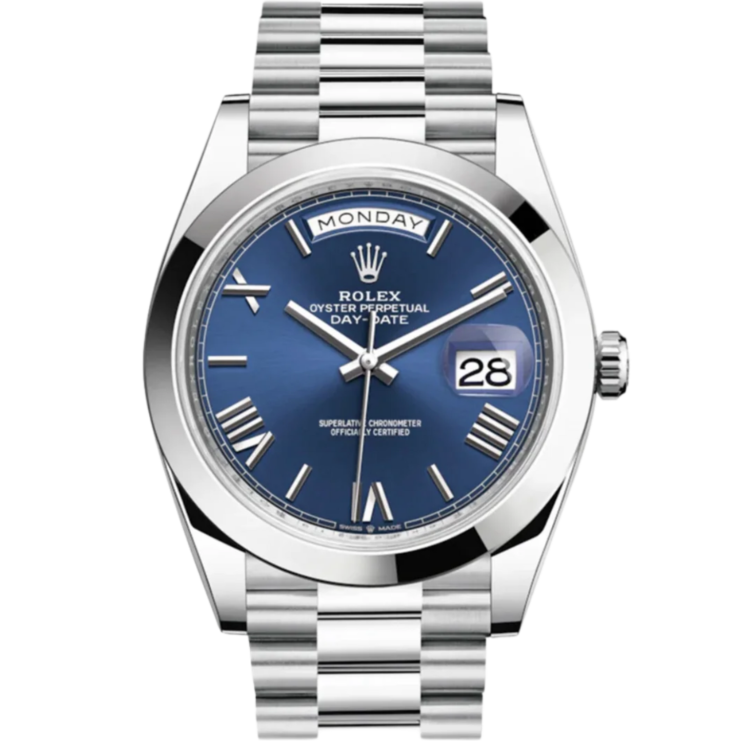 Rolex Day Date Ref. 228206 Dark Blue Roman Dial Platinum