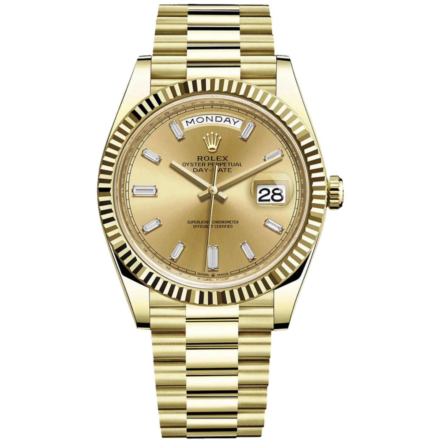 Rolex Day DateRef. 228238 Yellow Gold Champagne Baguette Dial