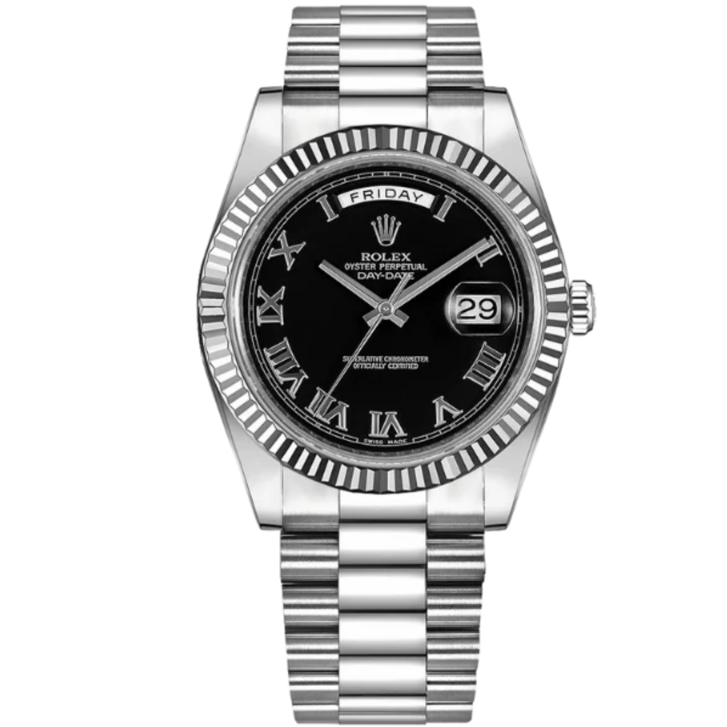 Rolex Day Date Ref. 218239 41MM White Gold Black Roman Dial
