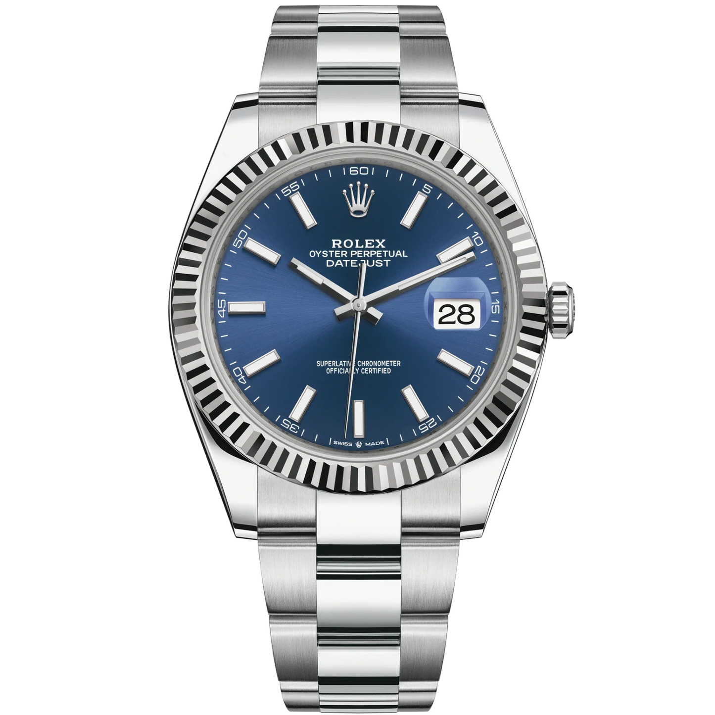 Rolex Datejust Ref. 126334 41mm Blue Dial Oyster Band & Fluted Bezel