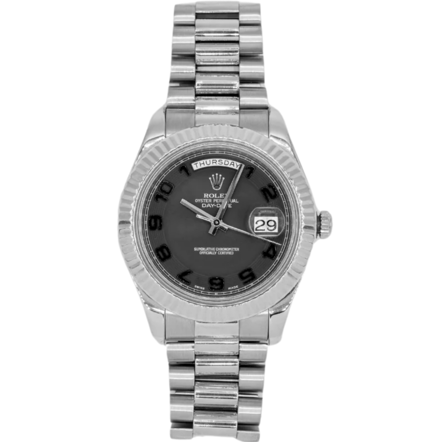 Rolex Day Date Ref. 218239 41mm White Gold Arabic Numerals Grey Dial