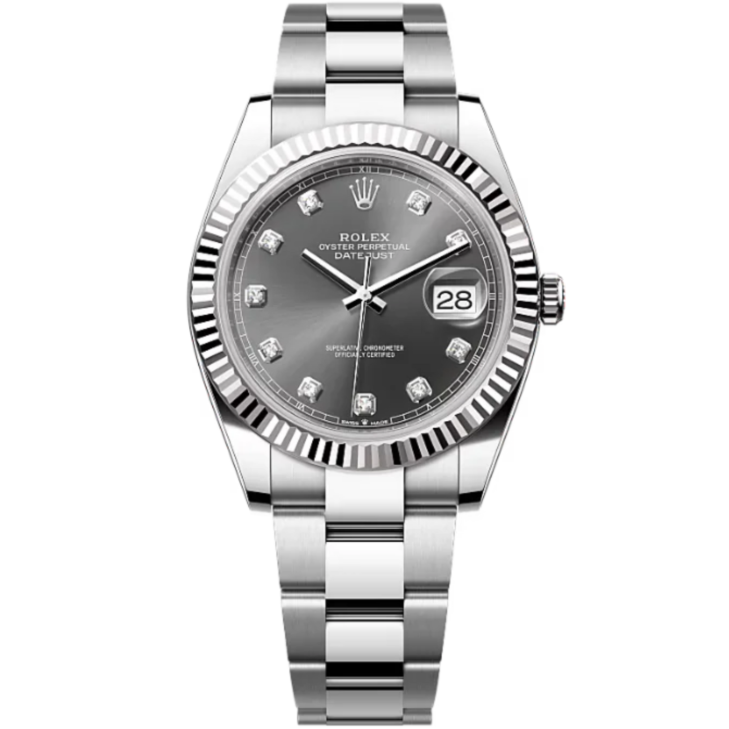 Rolex Datejust Ref. 126334G 41mm on Oyster Bracelet Grey Diamond Dial
