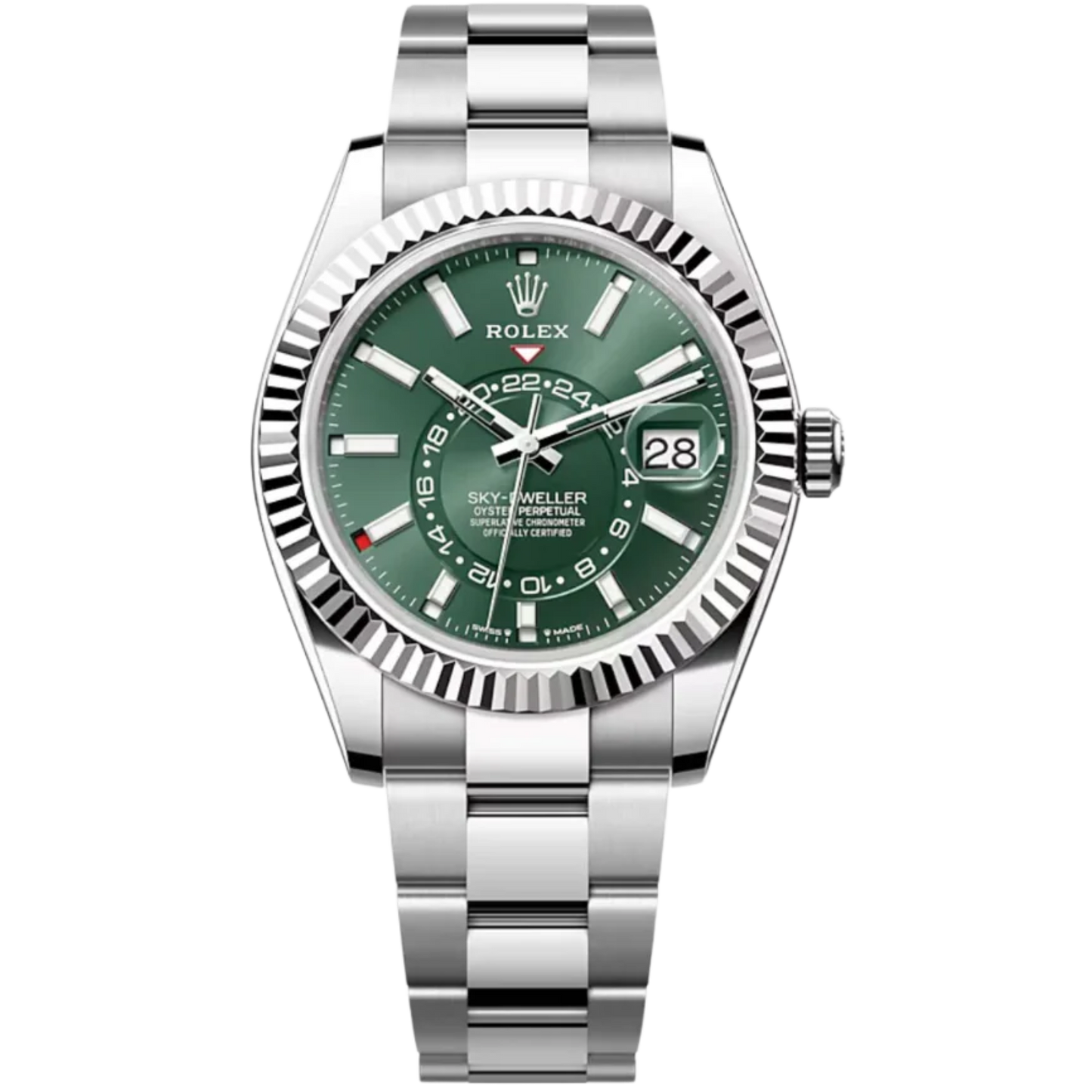 Rolex Skydweller Ref. 336934 Stainless Steel Green Dial on Oyster