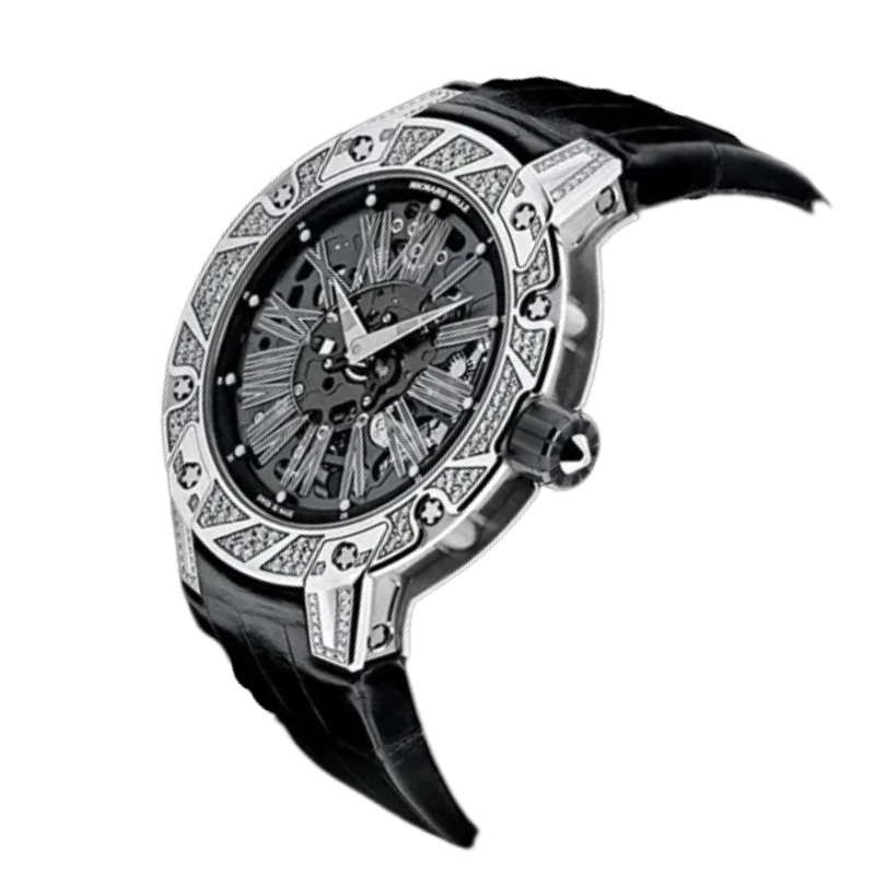 RM 033 Automatic Winding Extra Flat Leather Strap Titanium Case