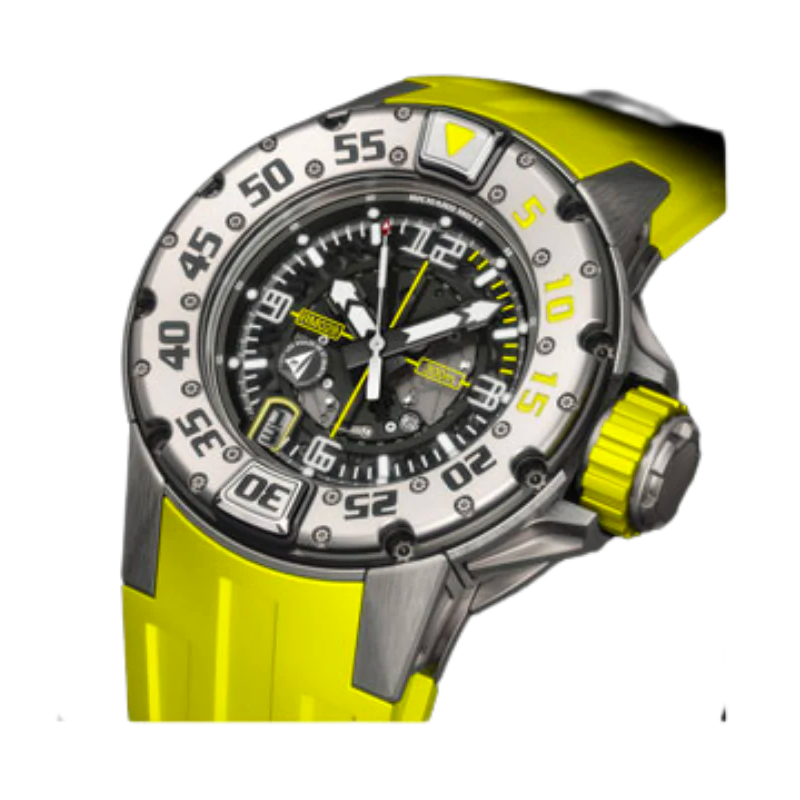 RM 028 Les Voiles de Saint Barth Yellow Rubber Strap Titanium Case