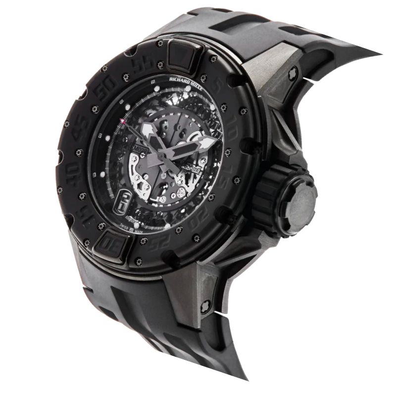 RM 028 Boutique Special Automatic Black Rubber Strap Titanium Case