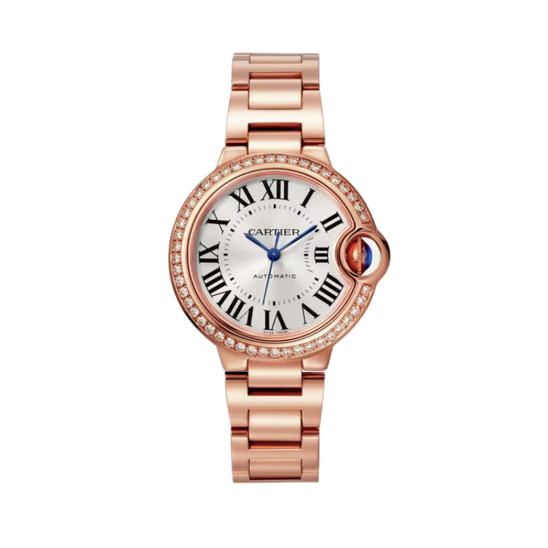 BALLON BLEU DE CARTIER 33 MM ROSE GOLD WITH SILVER SUNRAY EFFECT DIAL