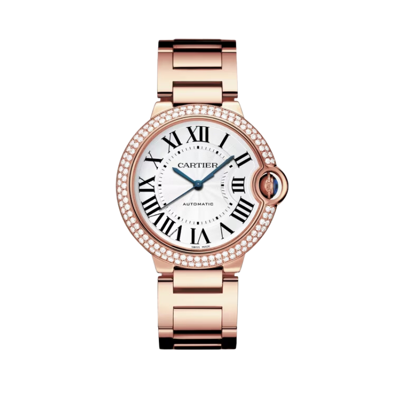 BALLON BLEU DE CARTIER 36 MM ROSED GOLD WITH SILVER GUILLOCHE DIAL