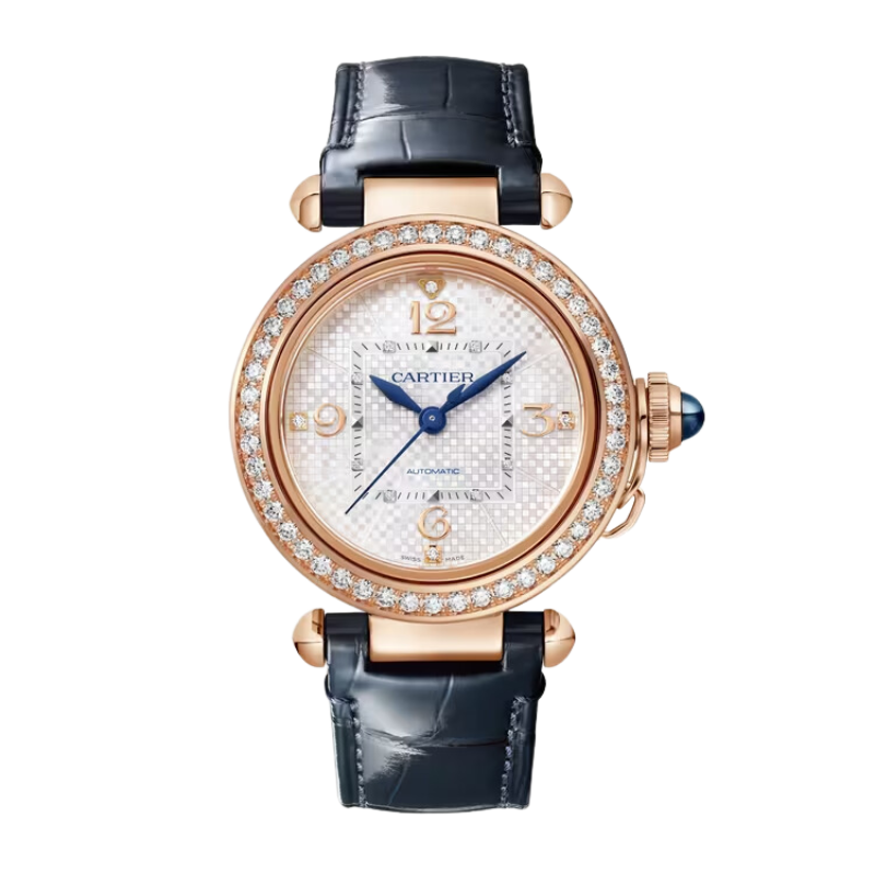 PASHA DE CARTIER 35 MM ROSE GOLD WITH SILVER ENGRAVED DIAL