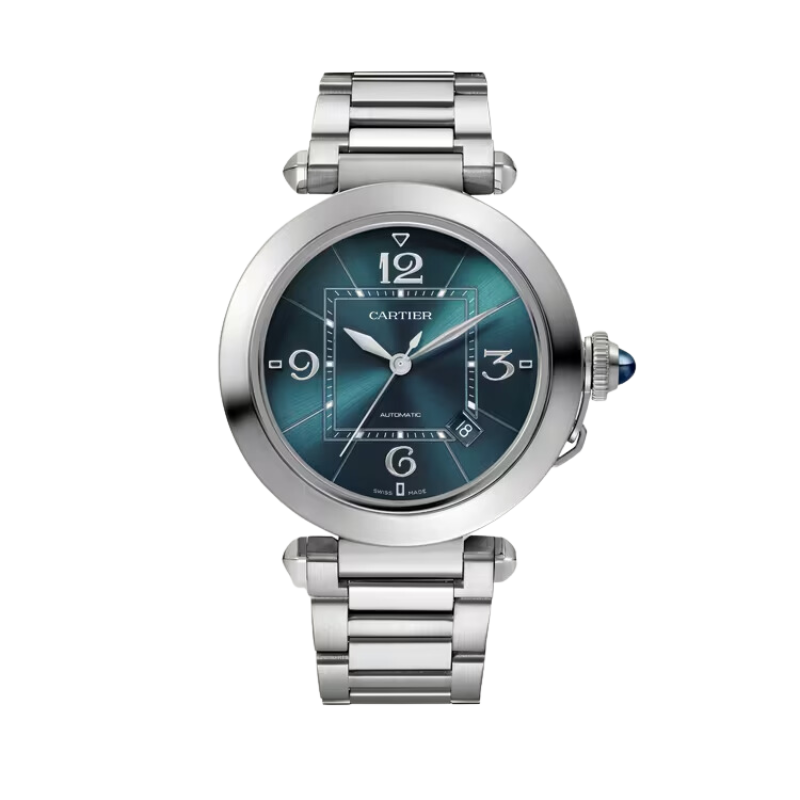 PASHA DE CARTIER 41 MM STAINLESS STEEL WITH BLUE SUNRAY BRUSHED DIAL