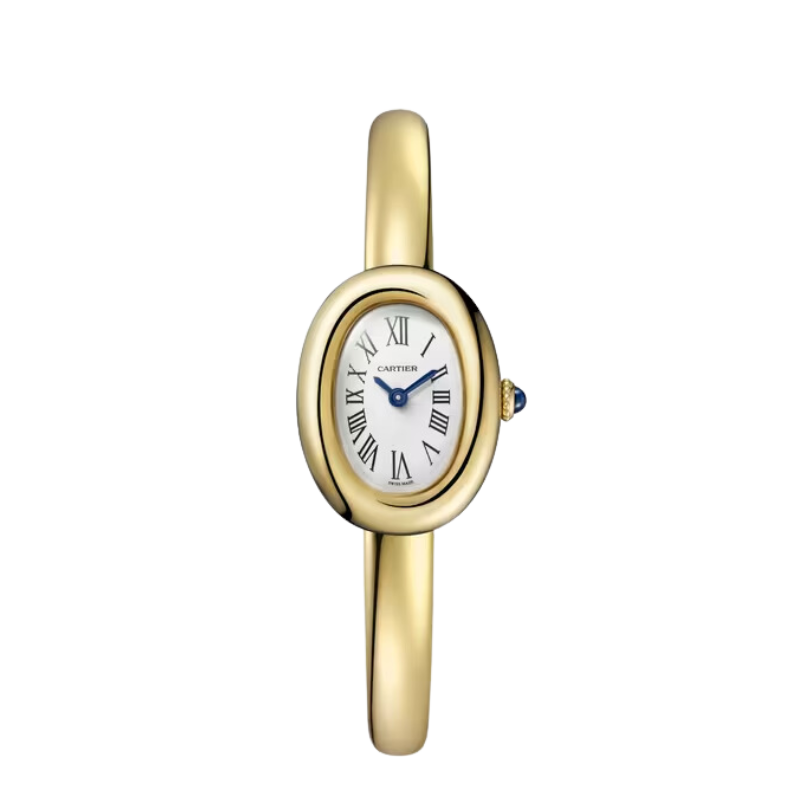 BAIGNOIRE DE CARTIER 25 MM 18K YELLOW GOLD WITH SILVER DIAL SIZE 16