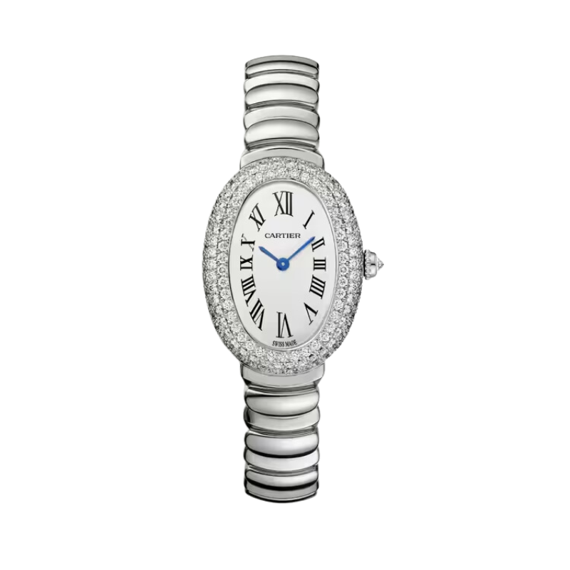BAIGNOIRE DE CARTIER 31 MM 18K WHITE GOLD WITH SILVER DIAL