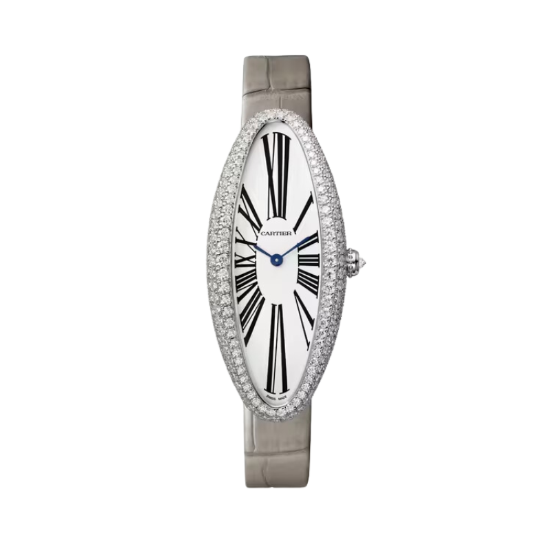BAIGNOIRE ALLONGEE 47 MM RHODIUM 18K WHITE GOLD WITH SILVER DIAL