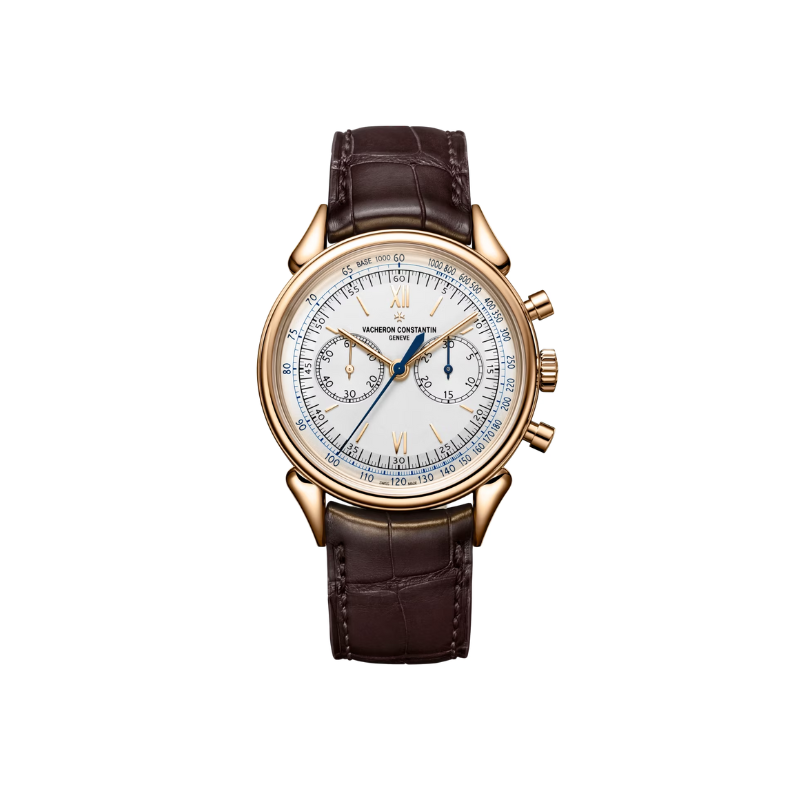 HISTORIQUES CORNES DE VACHE 1955 38 MM PINK GOLD WITH WHITE DIAL