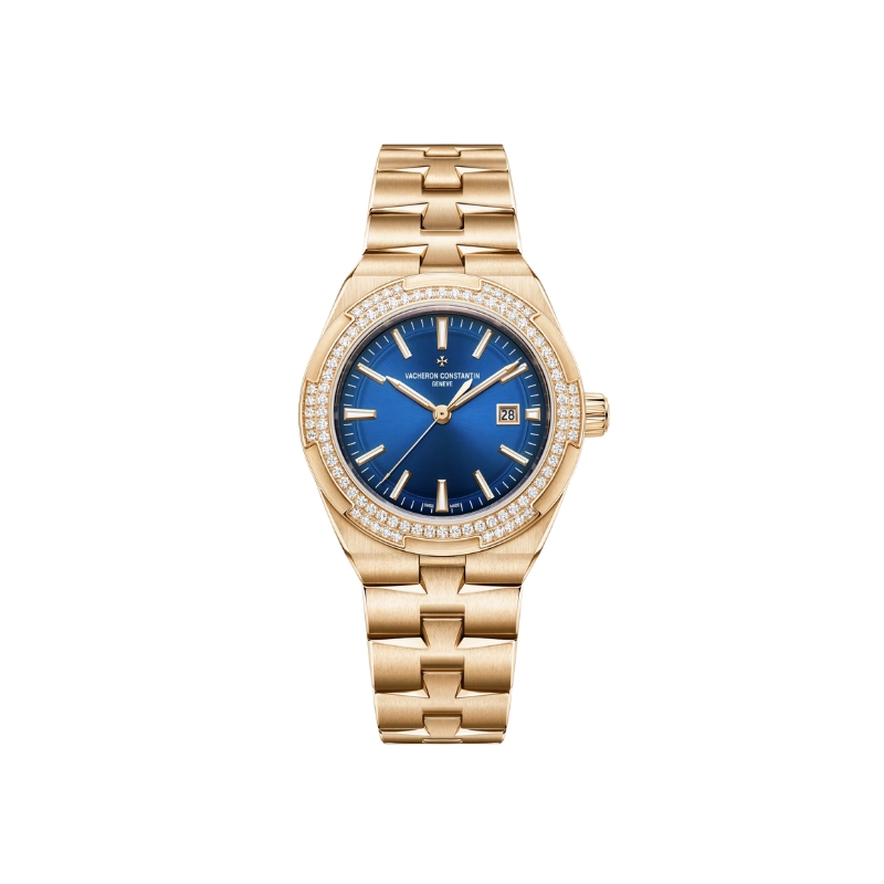 OVERSEAS SELF-WINDING 35 MM 18K PINK GOLD WITH BLUE BRASS DIAL