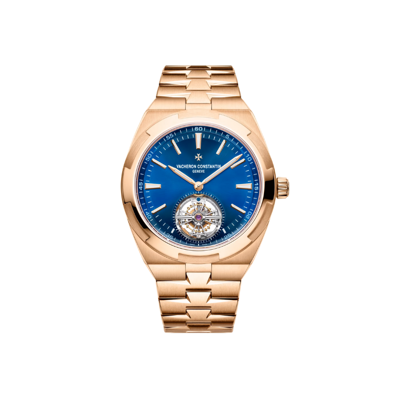 OVERSEAS TOURBILLON 42 MM PINK GOLD WITH BLUE BRASS DIAL