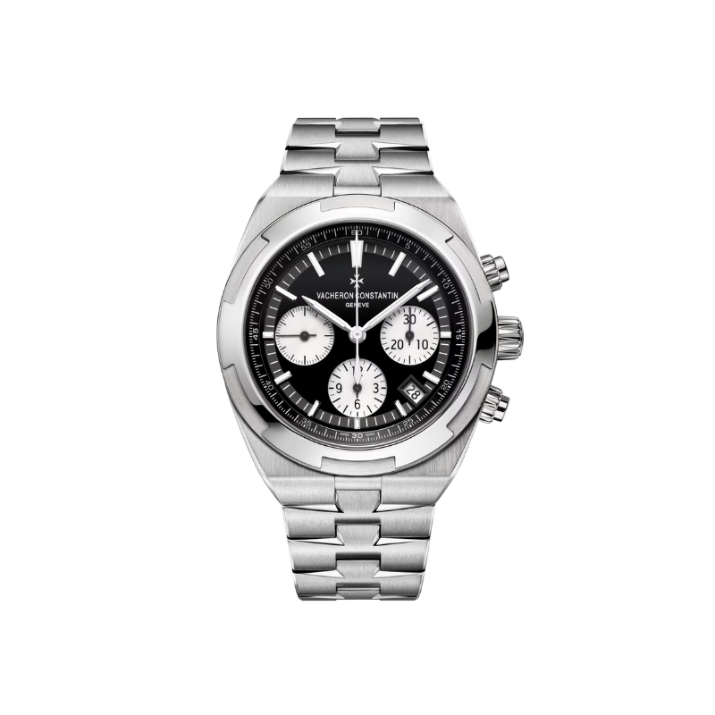 OVERSEAS CHRONOGRAPH 42 MM STAINLESS STEEL WITH BLACK BRASS DIAL