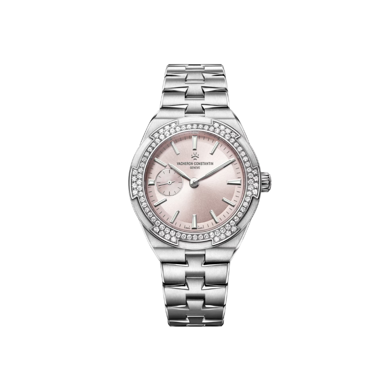OVERSEAS SELF WINDING 37 MM STAINLESS STEEL WITH PINK BRASS DIAL