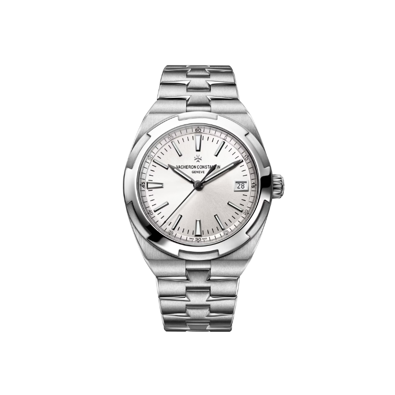 OVERSEAS SELF WINDING 41 MM STAINLESS STEEL WITH SILVER BRASS DIAL