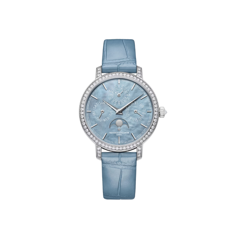 TRADITIONNELLE PERPETUAL CALENDAR ULTRA-THIN 36 MM 18K WHITE GOLD WITH BLUE MOTHER OF PEARL DIAL