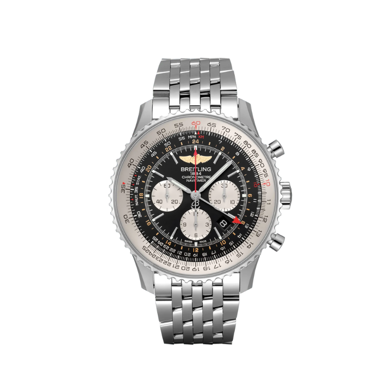 NAVITIMER B04 CHRONOGRAPH GMT 48 MM STAINLESS STEEL WITH BLACK DIAL