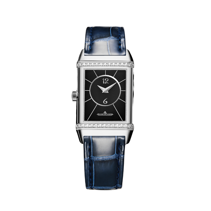 REVERSO CLASSIC DUETTO 40 MM STAINLESS STEEL WITH SILVER GREY AND GUILLOCHE BLACK DIAL