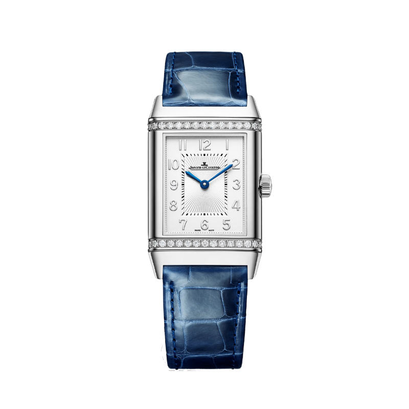 REVERSO CLASSIC DUETTO 40 MM STAINLESS STEEL WITH SILVER GREY AND BLUE LACQUERED DIAL