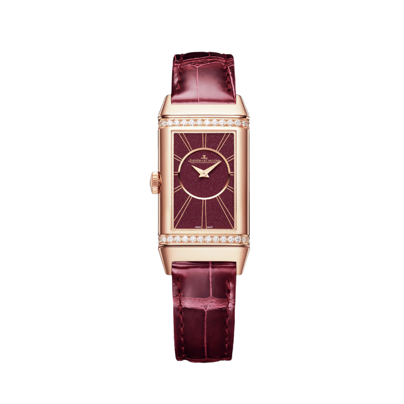 REVERSO ONE DUETTO 40 MM 18K ROSE GOLD WITH SILVER GREY AND BURGUNDY DIAL