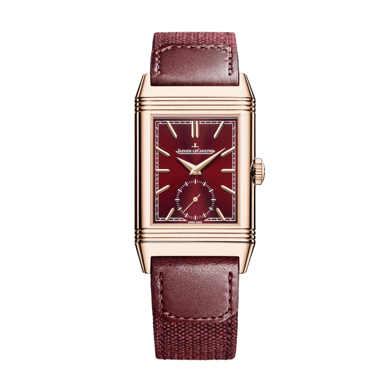 REVERSO TRIBUTE MONOFACE SMALL SECONDS 46 MM 18K ROSE GOLD WITH BURGUNDY SUNRAY BRUSHED DIAL