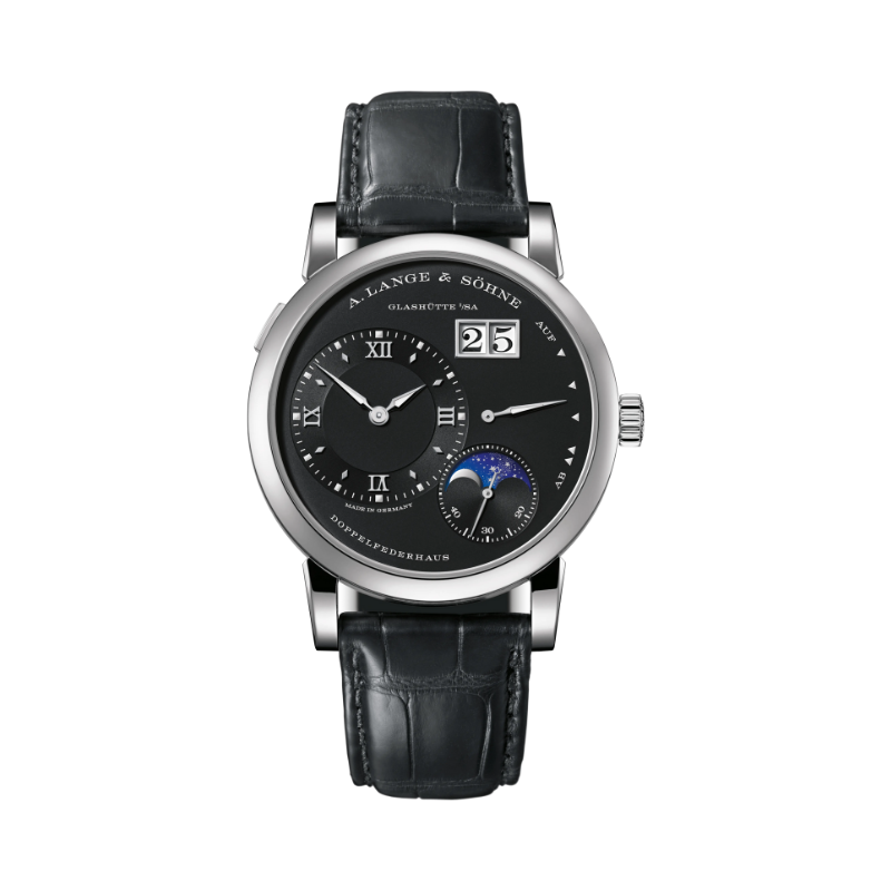 LANGE 1 MOON PHASE 192.029 38 MM 18K WHITE GOLD WITH BLACK DIAL