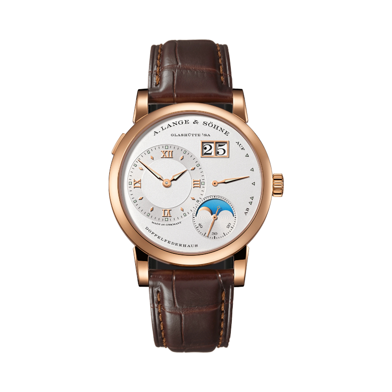 LANGE 1 MOON PHASE 192.032 38 MM 18K ROSE GOLD WITH ARGENTE DIAL
