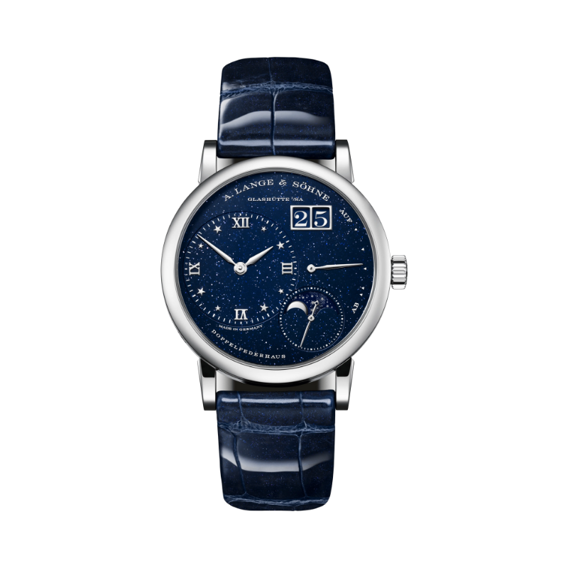 LITTLE LANGE 1 MOON PHASE 182.086 37 MM 18K WHITE GOLD WITH DARK-BLUE GOLD FLUX DIAL