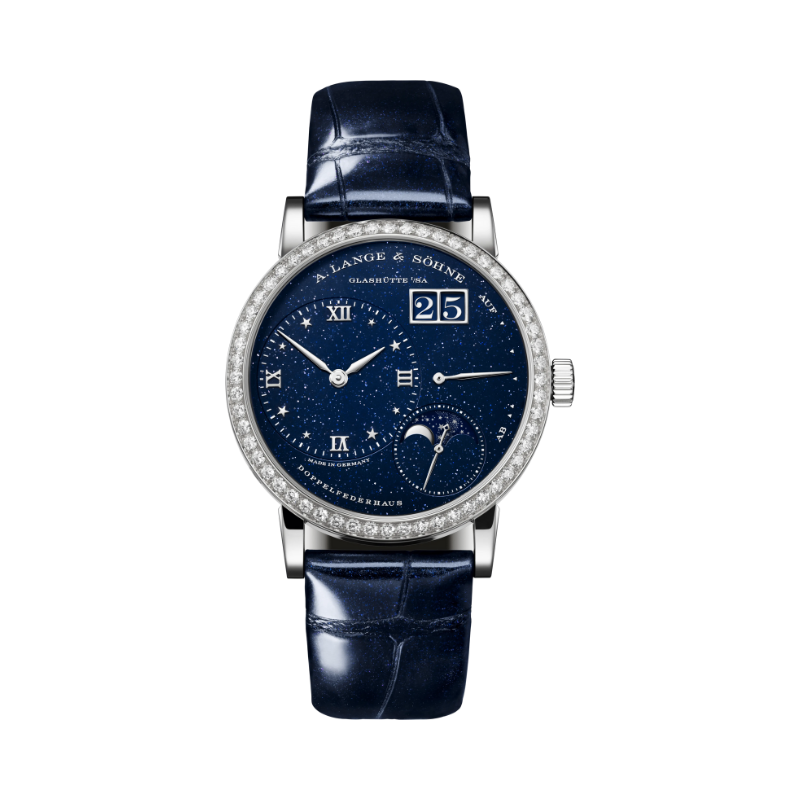 LITTLE LANGE 1 MOON PHASE 182.886 37 MM 18K WHITE GOLD WITH DARK-BLUE GOLD FLUX DIAL