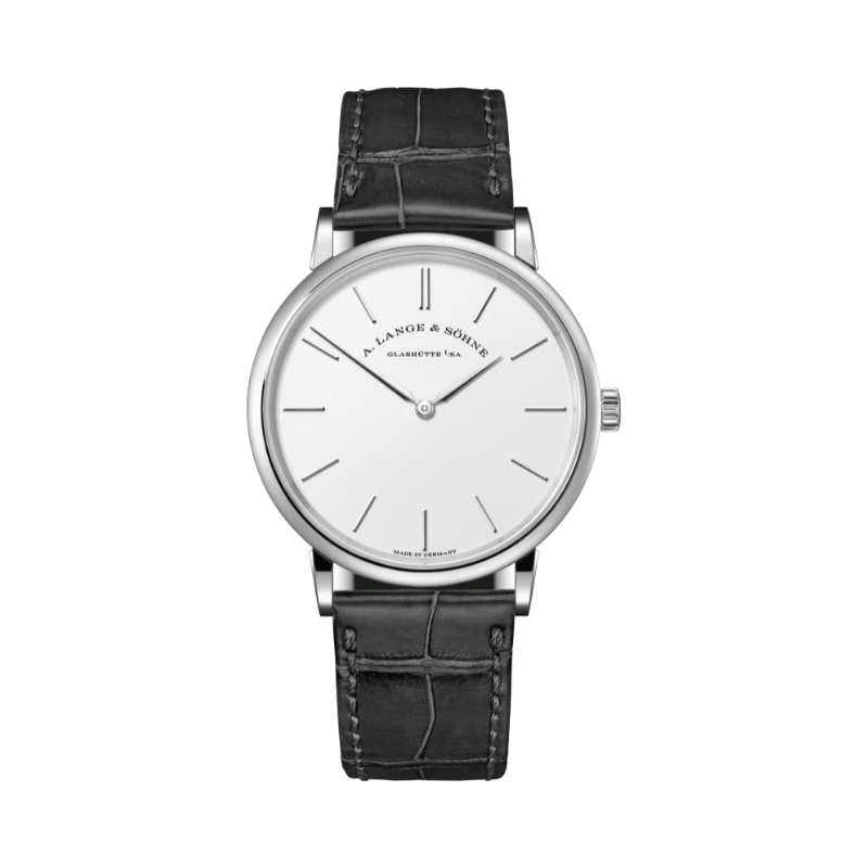 SAXONIA THIN 201.027 37 MM 18K WHITE GOLD WITH ARGENTE DIAL