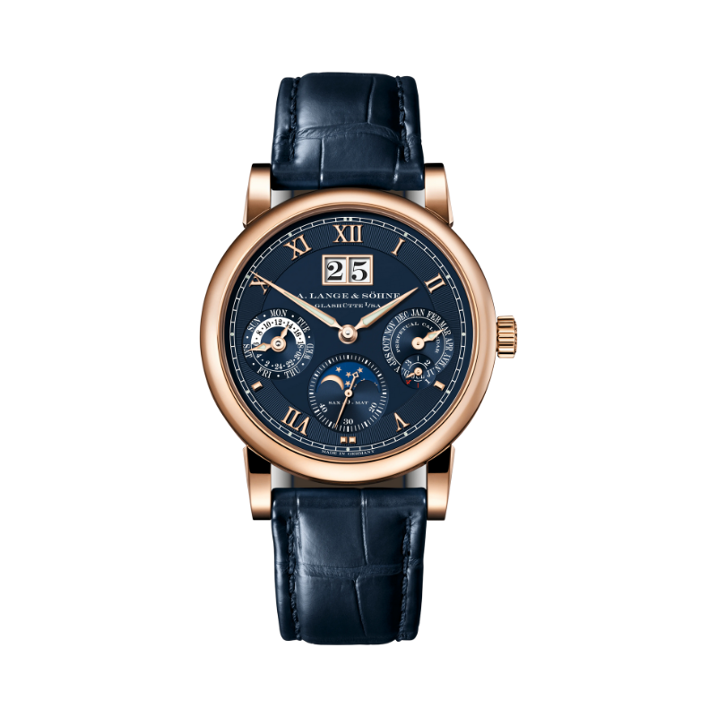 LANGEMATIK PERPETUAL 310.037 E 38 MM 18K ROSE GOLD WITH BLUE DIAL