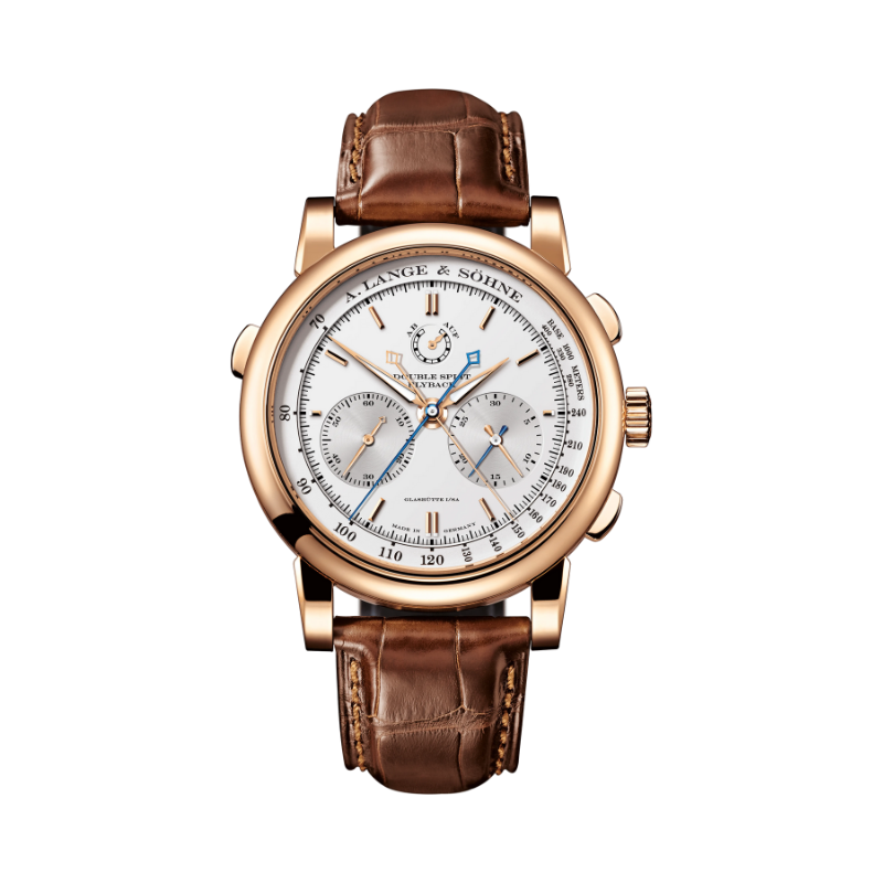 DOUBLE SPLIT 404.032 43 MM 18K ROSE GOLD WITH ARGENTE DIAL