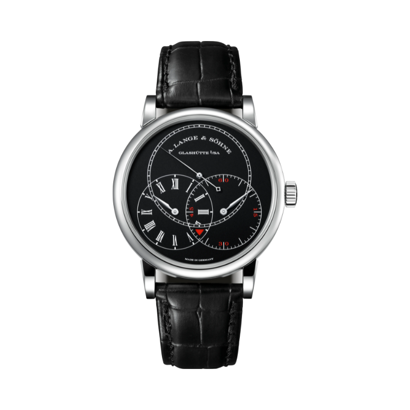 RICHARD LANGE JUMPING SECONDS 252.029 40 MM 18K WHITE GOLD WITH BLACK DIAL