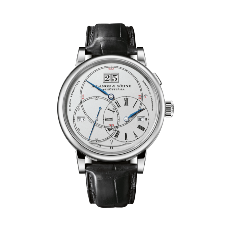 RICHARD LANGE PERPETUAL CALENDAR "Terraluna" 180.026FE 45 MM 18K WHITE GOLD WITH ARGENTE DIAL