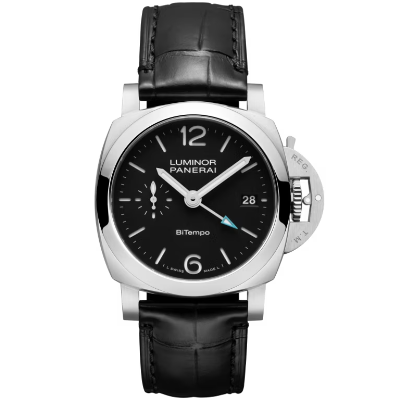 LUMINOR QUARANTA BITEMPO PAM01365 40 MM STAINLESS STEEL WITH BLACK DIAL