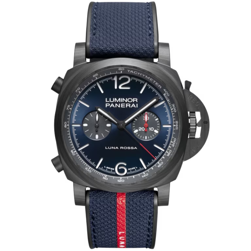 LUMINOR CHRONO LUNA ROSSA EXPERIENCE PAM01519 44 MM CARBOTECH™ WITH BLUE DIAL