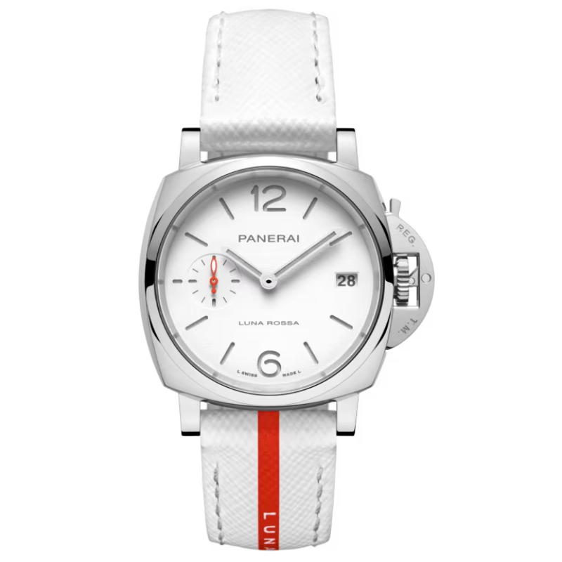 LUMINOR DUE LUNA ROSSA PAM01378 38 MM STAINLESS STEEL WITH WHITE