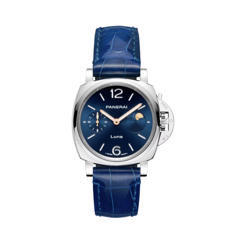 LUMINOR DUE LUNA PAM01179 38 MM STAINLESS STEEL WITH BLUE DIAL